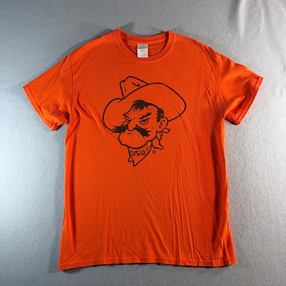 Gildan Oklahoma State University OSU Cowboys‎ Pistol Pete T-Shirt Orange Mens M